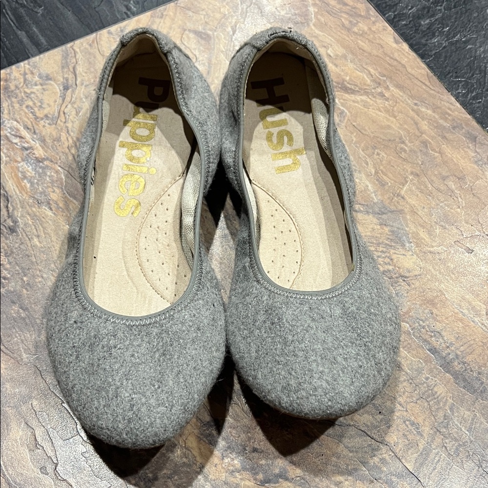 Hush Puppies Gray Wool Ballet Flats Sz 10